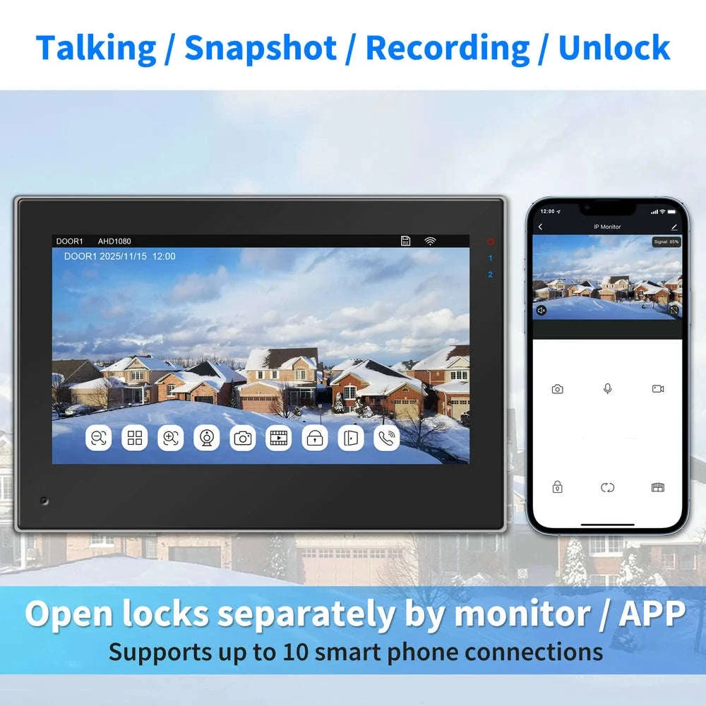 1080P Video Doorbell Intercom with 7-Inch Touch Screen - Image 4