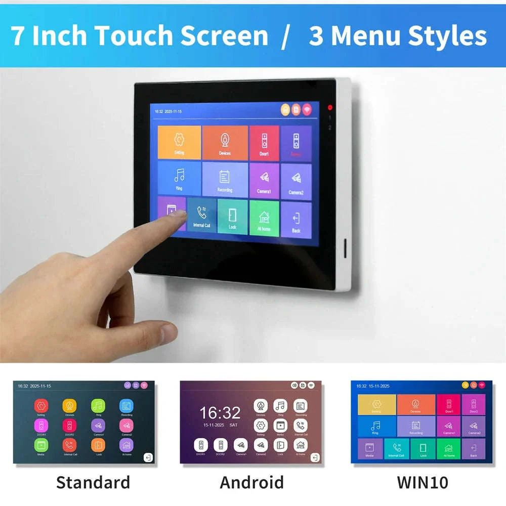 1080P Video Doorbell Intercom with 7-Inch Touch Screen - Image 8