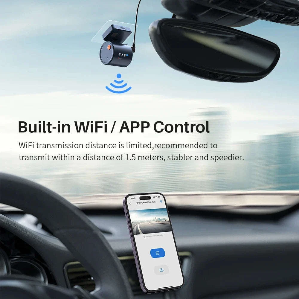 KAWA MINI 3 Pro 2K Dash Cam with WiFi, Voice Control - Image 5