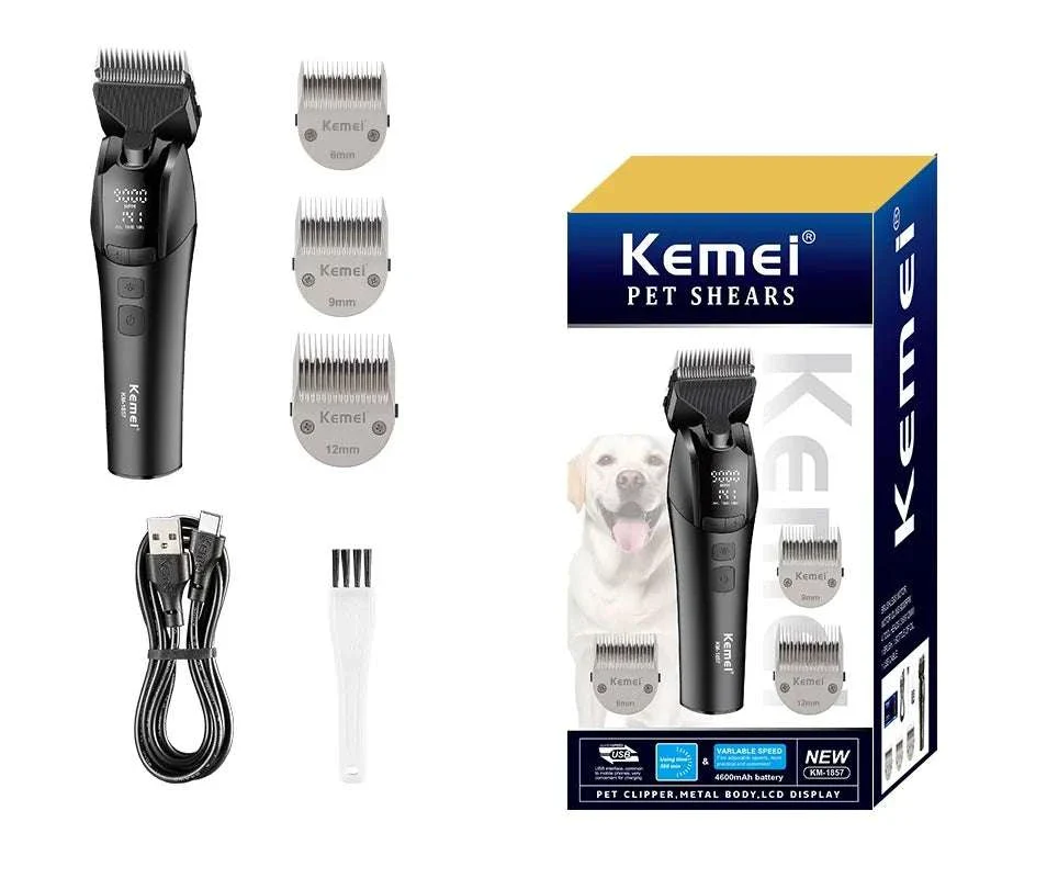 Rechargeable Pet Grooming Clipper with Quiet Motor & LCD Display
