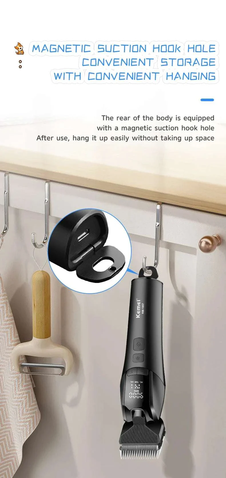 Rechargeable Pet Grooming Clipper with Quiet Motor & LCD Display - Image 12