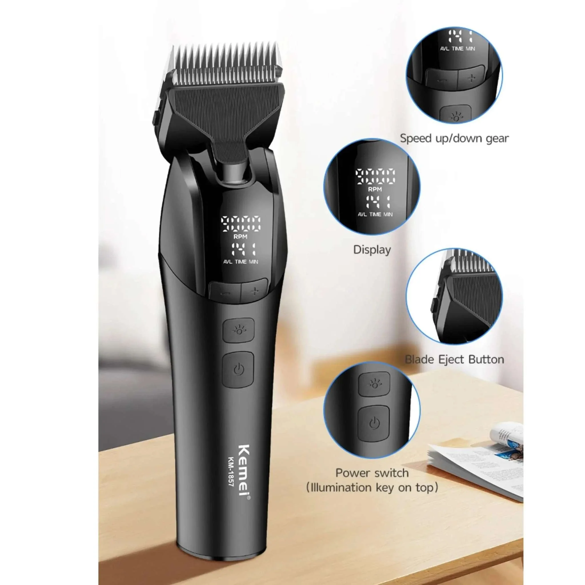 Rechargeable Pet Grooming Clipper with Quiet Motor & LCD Display - Image 5