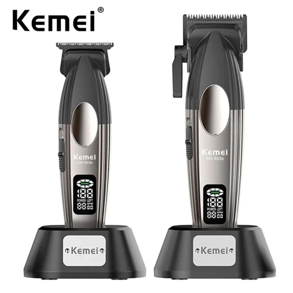 Kemei KM-8536 Cordless Hair Clipper & Trimmer Set with LCD Display