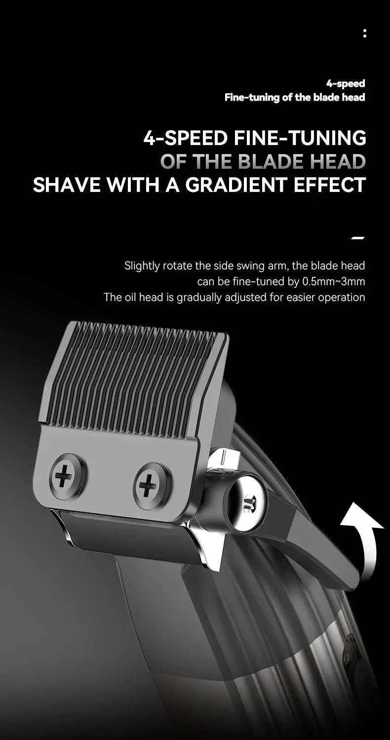 Kemei KM-8536 Cordless Hair Clipper & Trimmer Set with LCD Display - Image 10