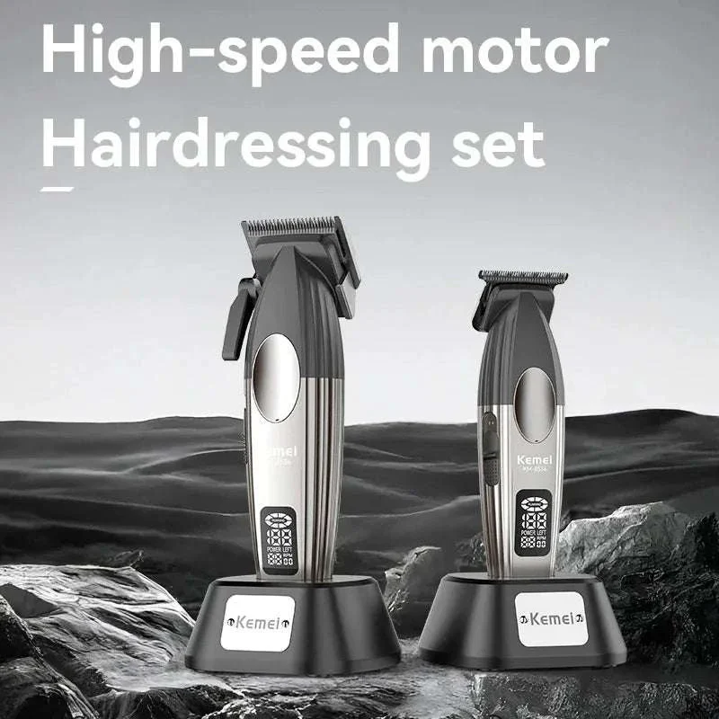 Kemei KM-8536 Cordless Hair Clipper & Trimmer Set with LCD Display - Image 2
