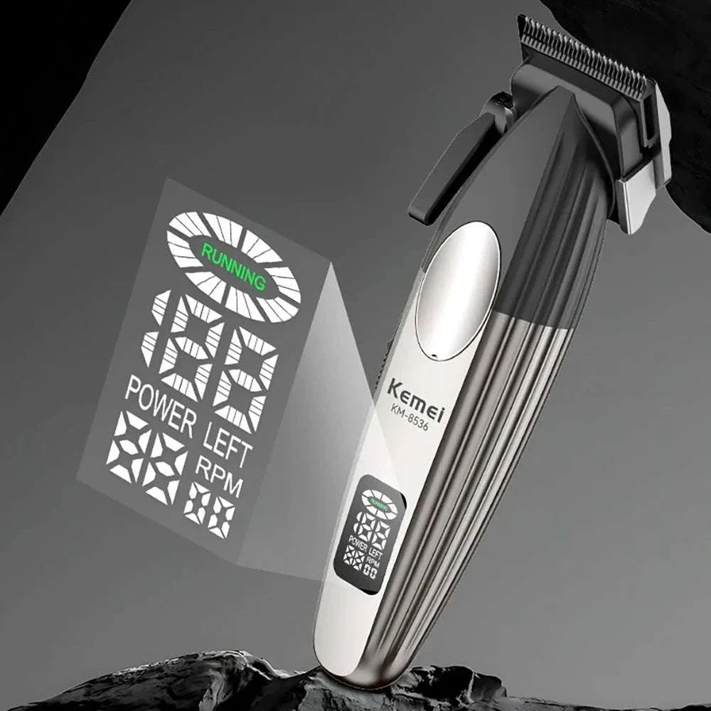 Kemei KM-8536 Cordless Hair Clipper & Trimmer Set with LCD Display - Image 4