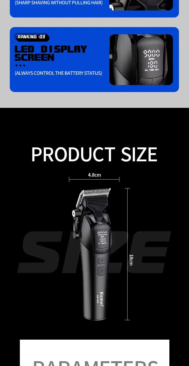 Kemei Barber Clippers Kit for Precise Home Grooming - Image 15
