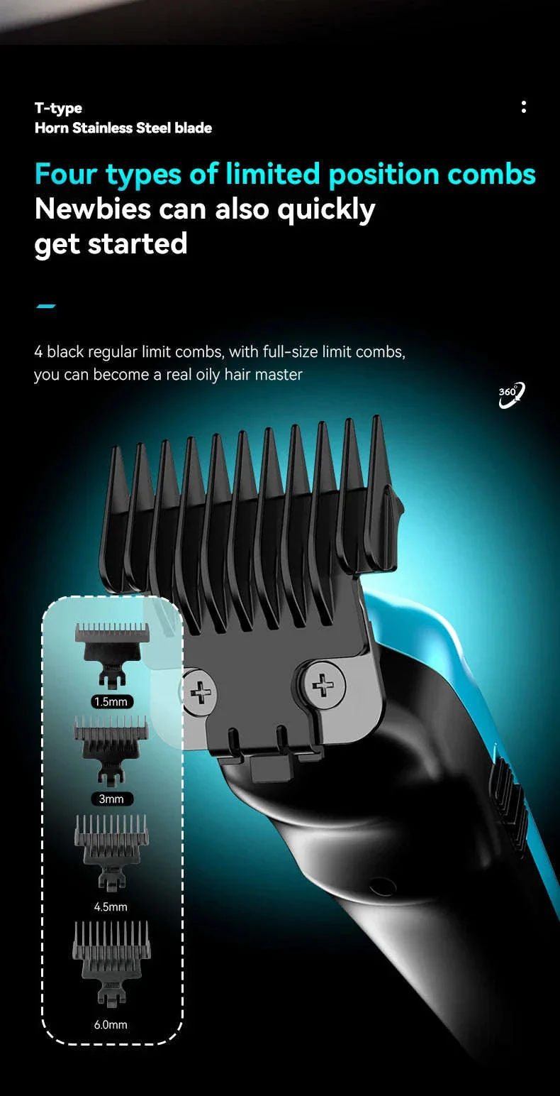 Kemei Barber Clippers Kit for Precise Home Grooming - Image 21