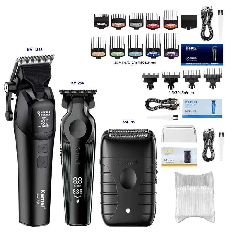 Kemei Barber Clippers Kit for Precise Home Grooming - Image 38