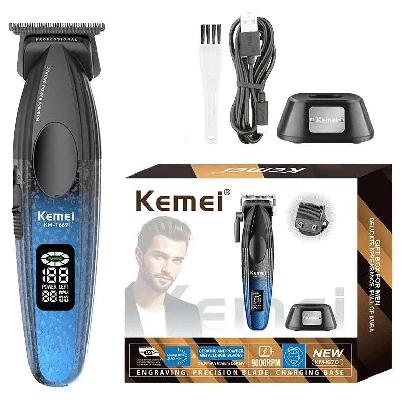 Cordless 9000RPM Hair Clipper Zero Gap Trimmer for Precision Cuts - Image 3