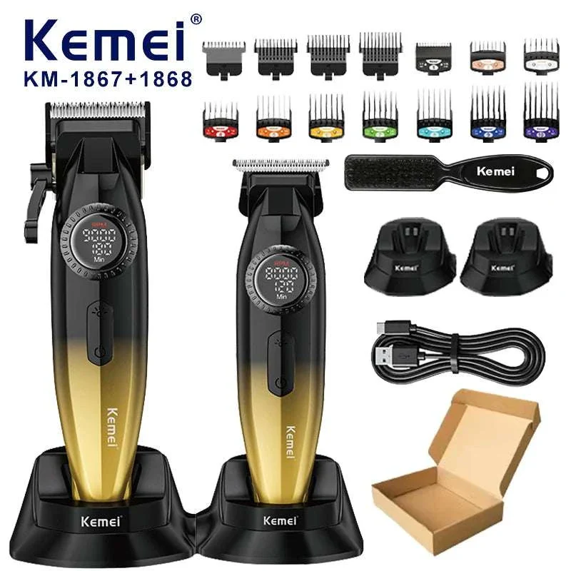 Kemei Professional Hair Clipper & Trimmer Set LCD Zero Gap - Image 17