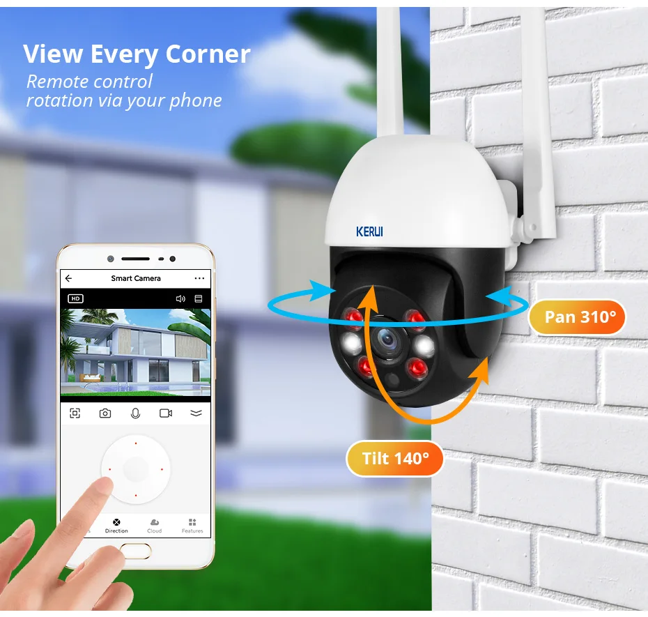 KERUI 5MP Outdoor WiFi Dome Security Camera with Auto Tracking - Image 3