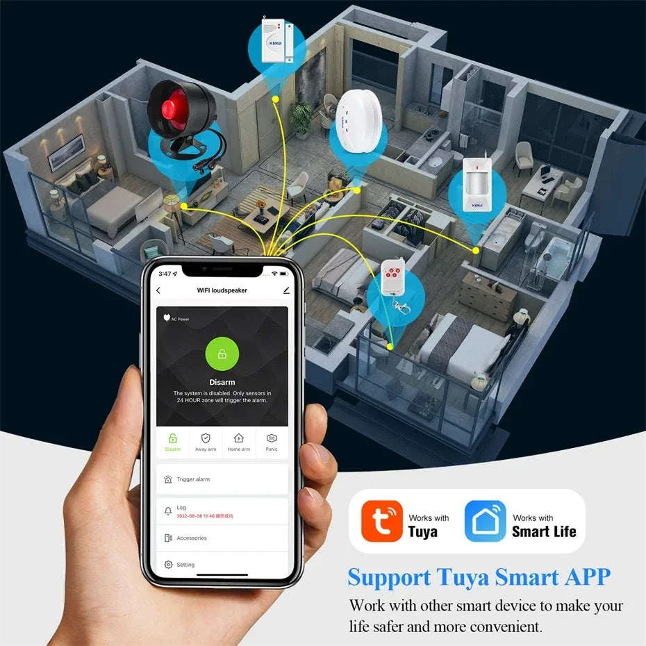 Tuya WiFi Siren Alarm System Kit with 110dB Home Alert - Image 2