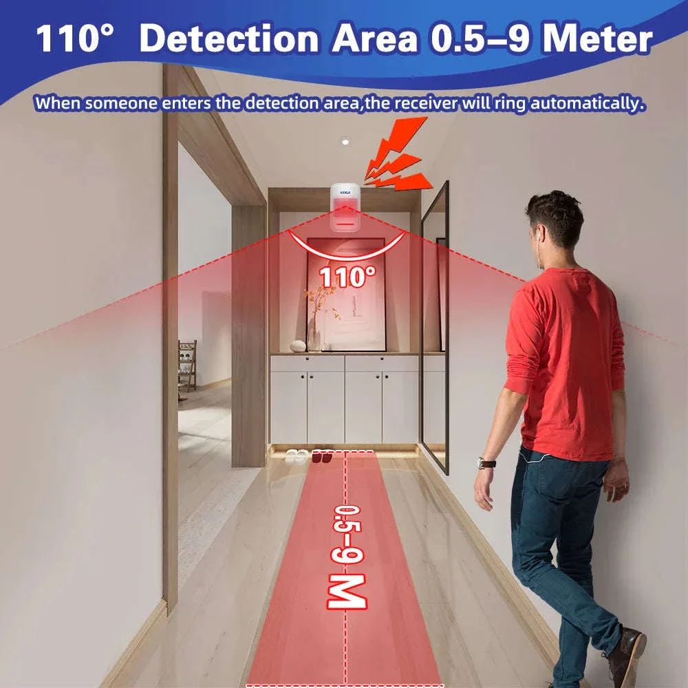 KERUI Wireless PIR Motion Sensor Alarm with Remote, 433MHz - Image 10