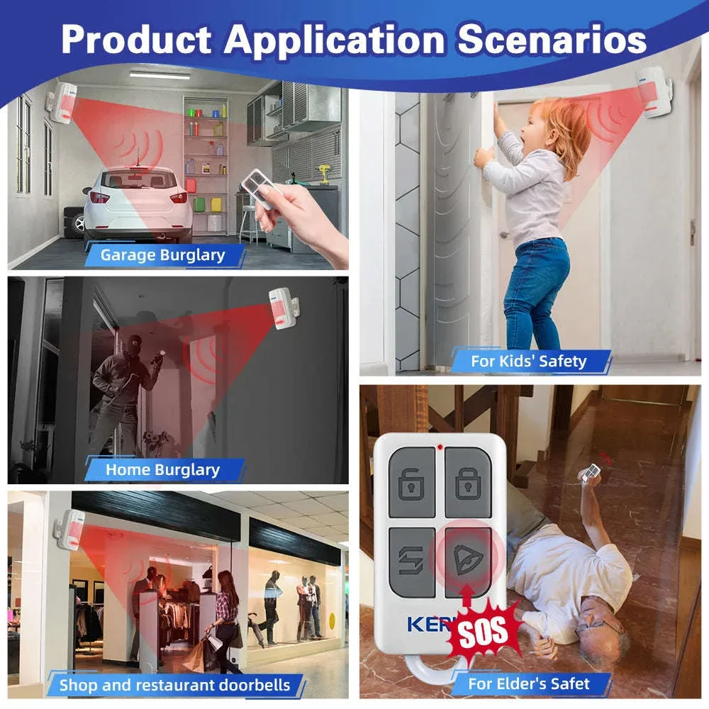 KERUI Wireless PIR Motion Sensor Alarm with Remote, 433MHz - Image 8