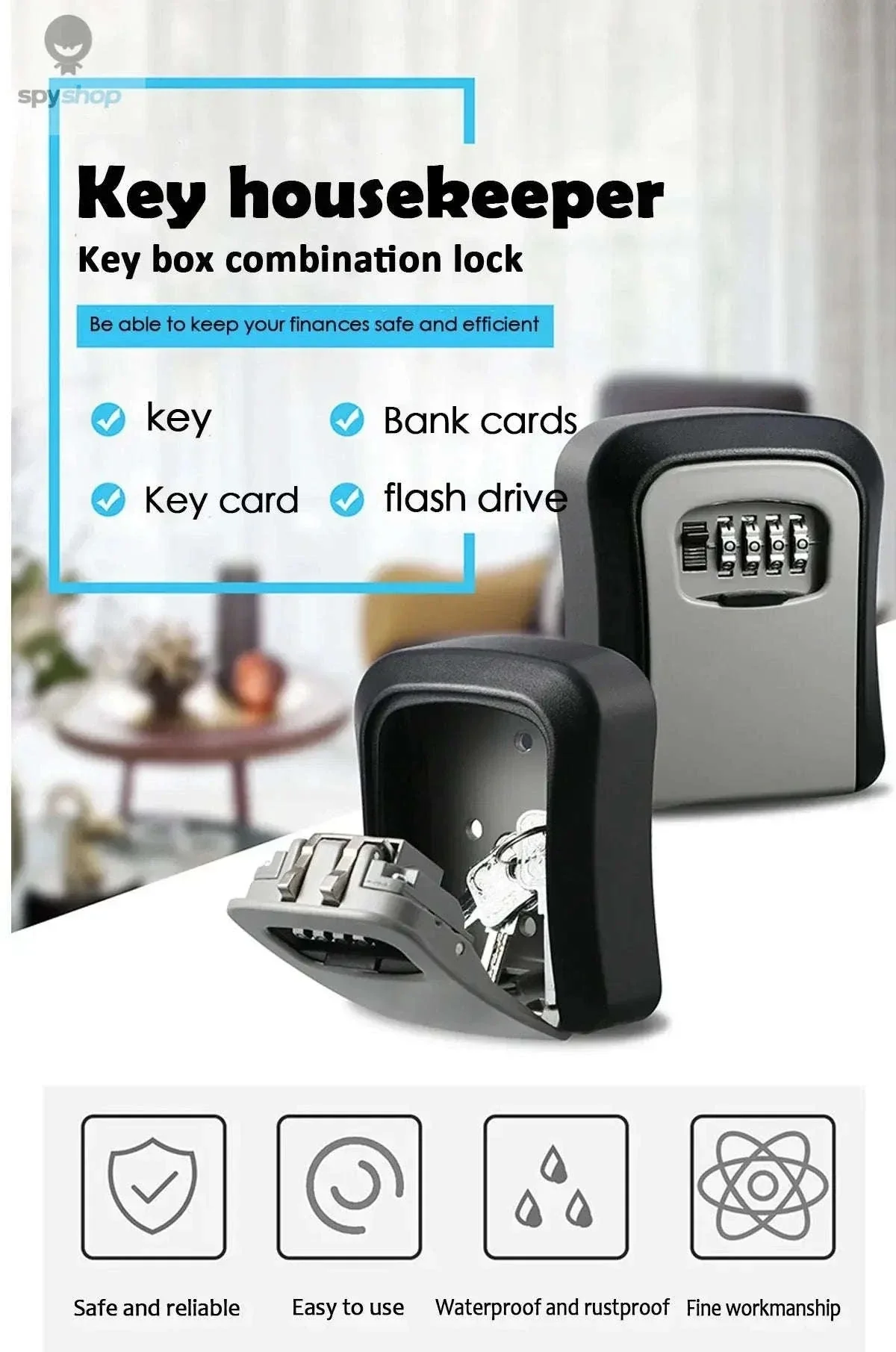 Key Keeper Combination Lock Box with 4-Digit Access - Image 7