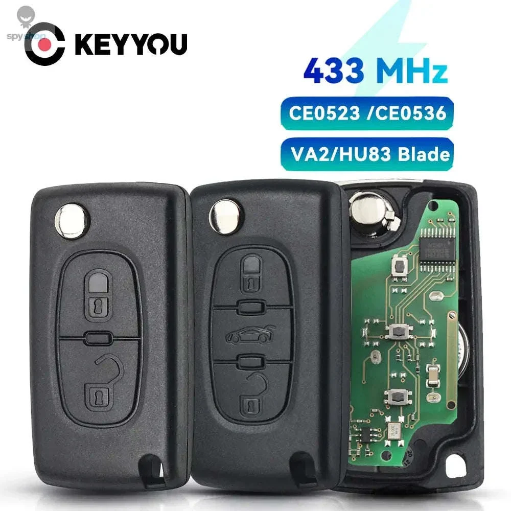 433MHz Flip Remote Car Key for Citroen & Peugeot Models