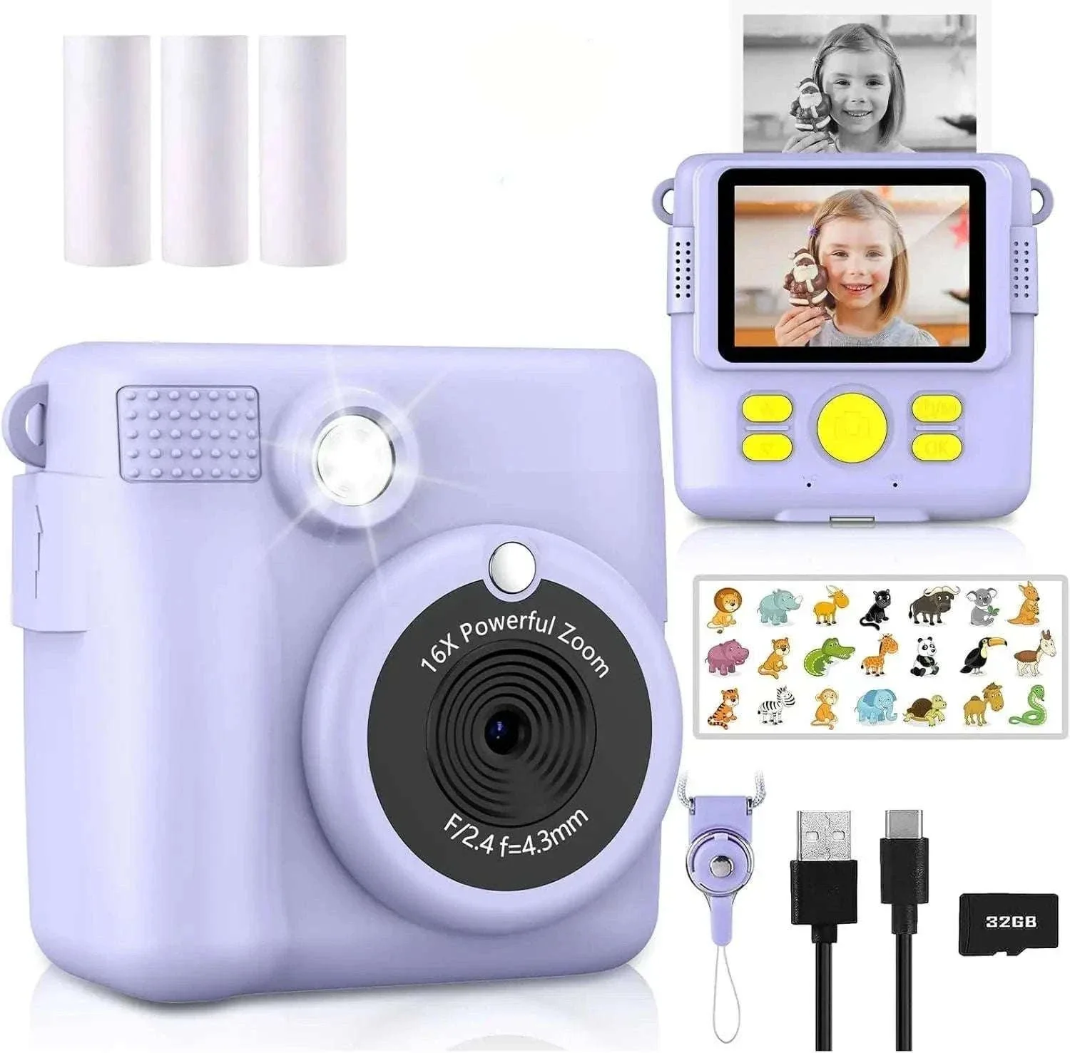 Kids Instant Print Camera with 1080P Video and 32GB Card - Image 18
