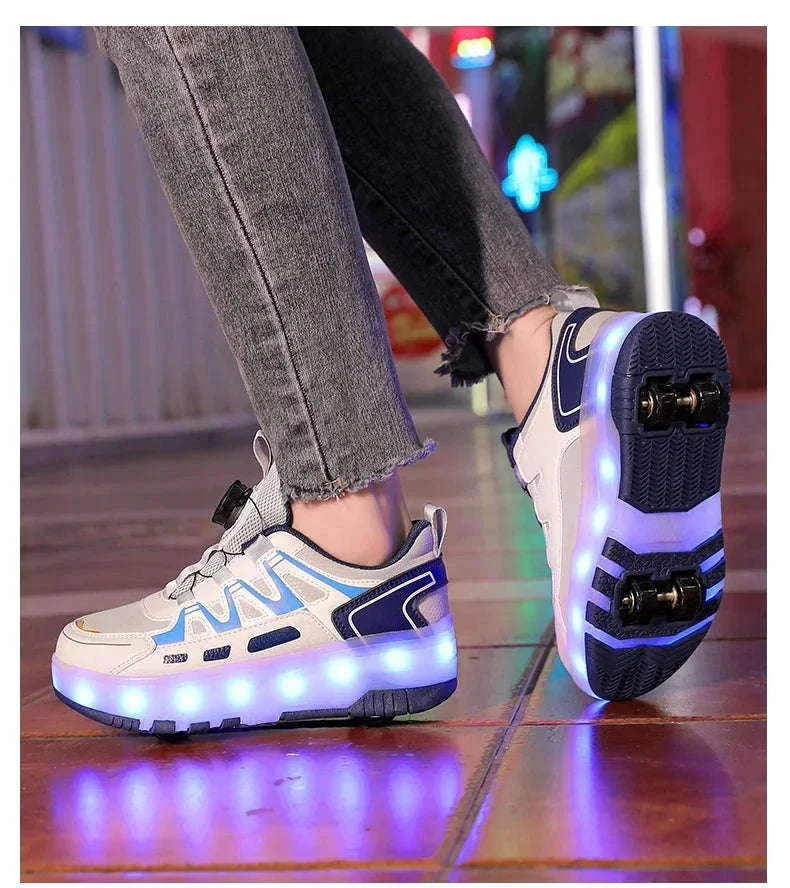 Kids LED Roller Sneakers with Luminous Lights and Hidden Wheels - Image 23