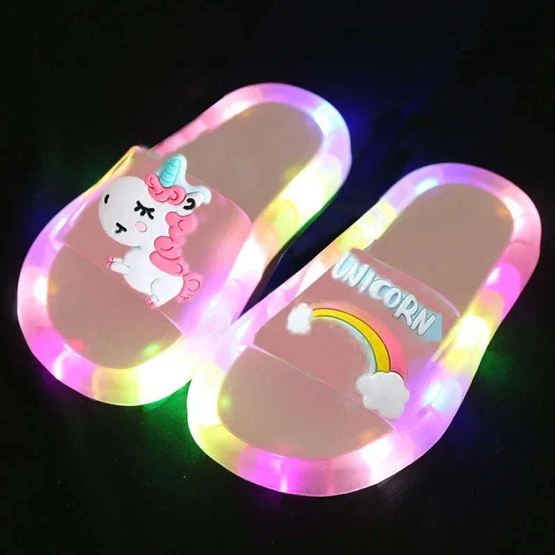 Kids Unicorn Light-Up Slippers for Cozy Everyday Wear - Image 2