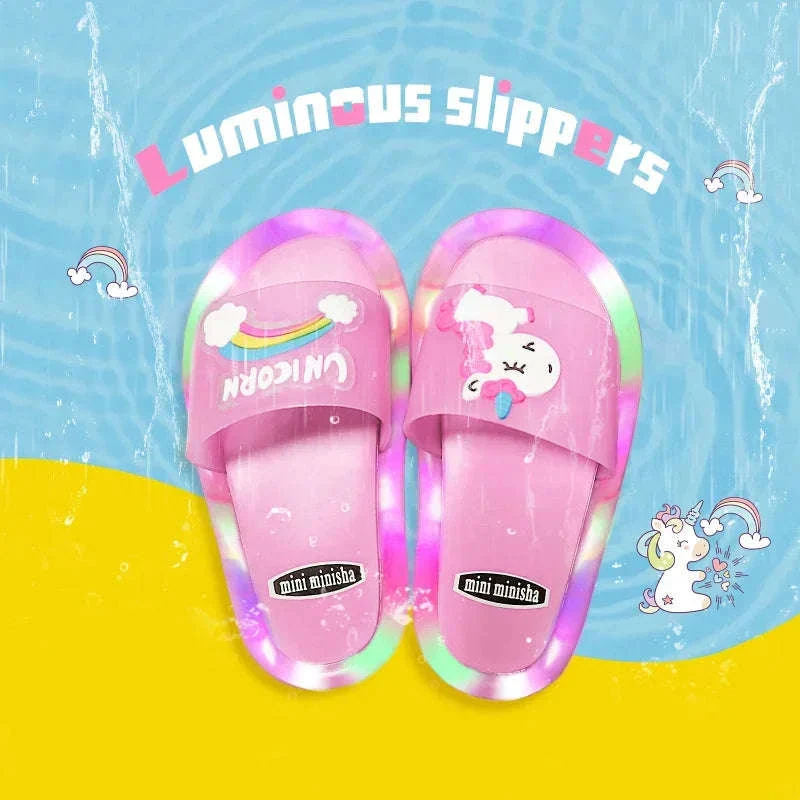 Kids Unicorn Light-Up Slippers for Cozy Everyday Wear - Image 3
