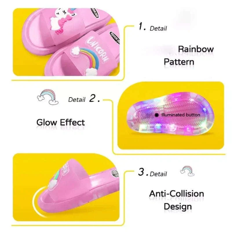 Kids Unicorn Light-Up Slippers for Cozy Everyday Wear - Image 5