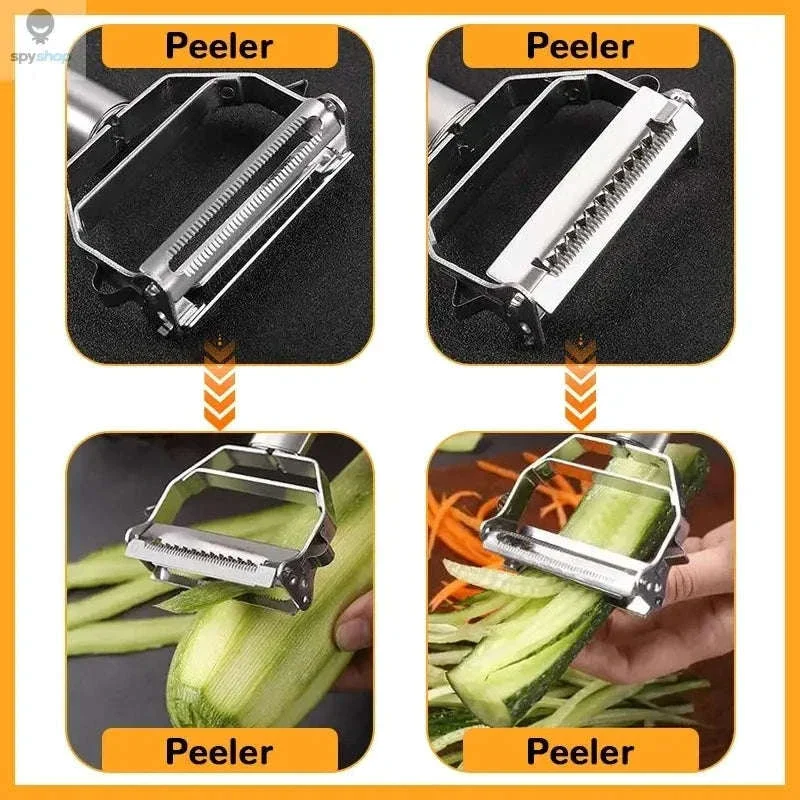 Stainless Steel Vegetable Peeler with Julienne Blade - Image 12