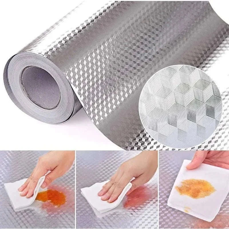 Self-Adhesive Aluminum Foil Kitchen Wallpaper Stickers