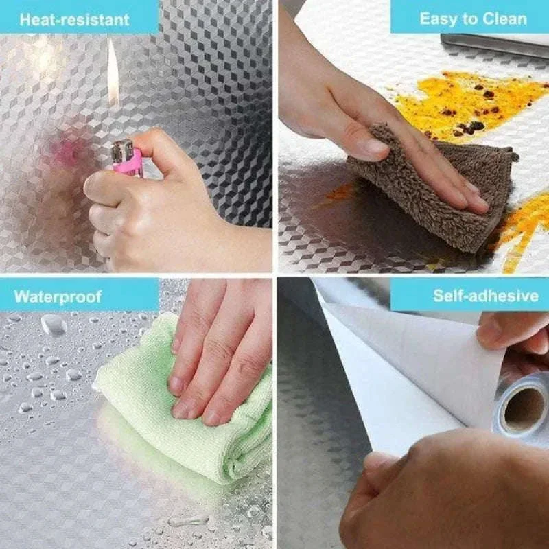 Self-Adhesive Aluminum Foil Kitchen Wallpaper Stickers - Image 2