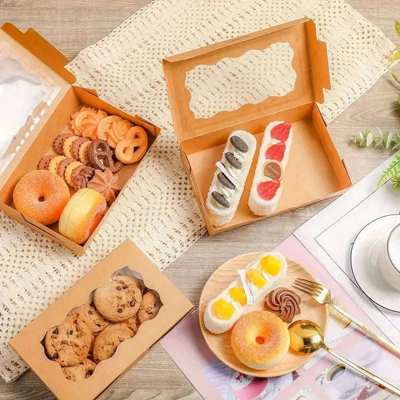 Kraft Paper Gift Boxes for Cookies, Bread, Candy and Gifts - Image 3