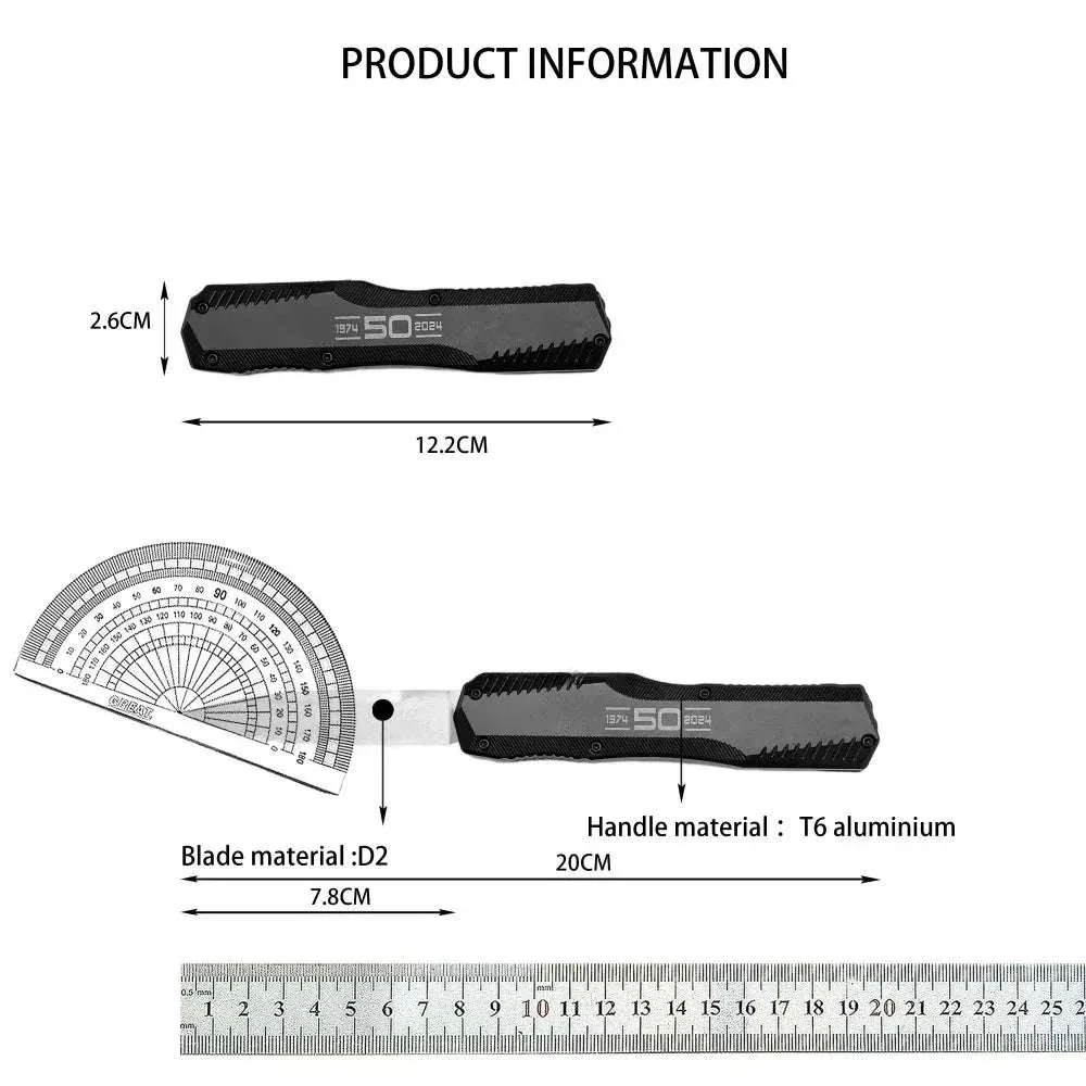 D2 Steel Folding Pocket Knife 20cm Outdoor EDC with T6 Aluminum Handle - Image 10