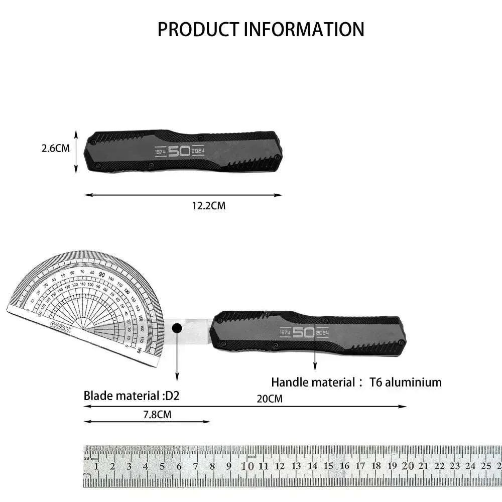 D2 Steel Folding Pocket Knife 20cm Outdoor EDC with T6 Aluminum Handle - Image 5