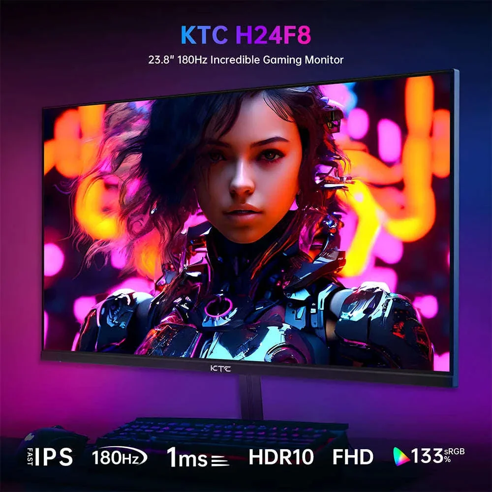 KTC H24F8 23.8" 180Hz Fast IPS HDR10 Gaming Monitor - Image 7