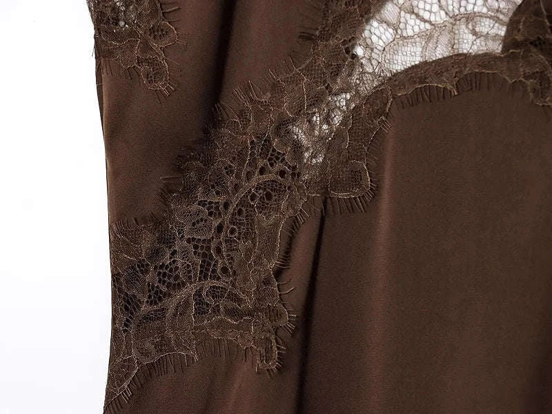 Lace Slip Mini Dress with Satin-Like Feel and Open Back - Image 11