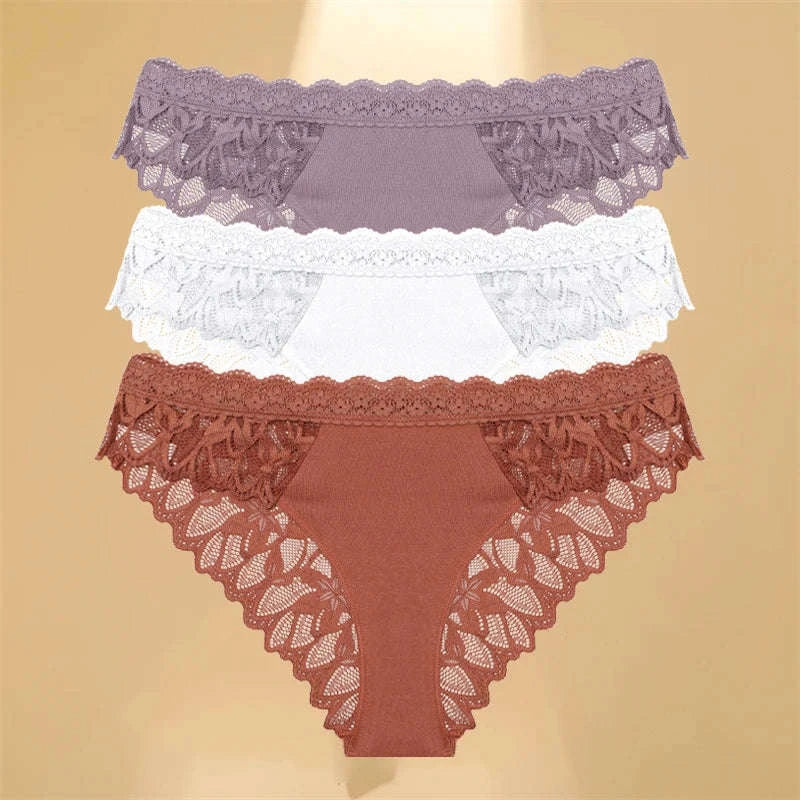 3-Piece Lace Hollow-Out Underwear Set for Women - Image 13