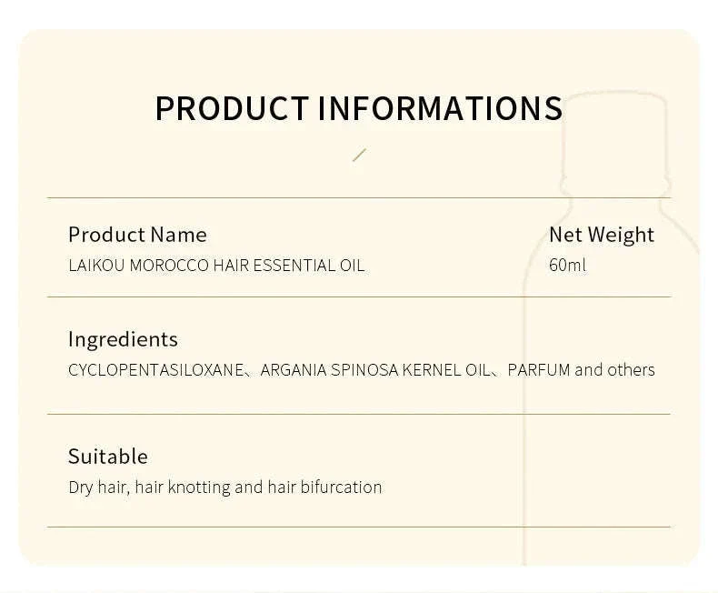 Moroccan Argan Hair Essence Oil for Dry, Damaged Hair 60ml - Image 10