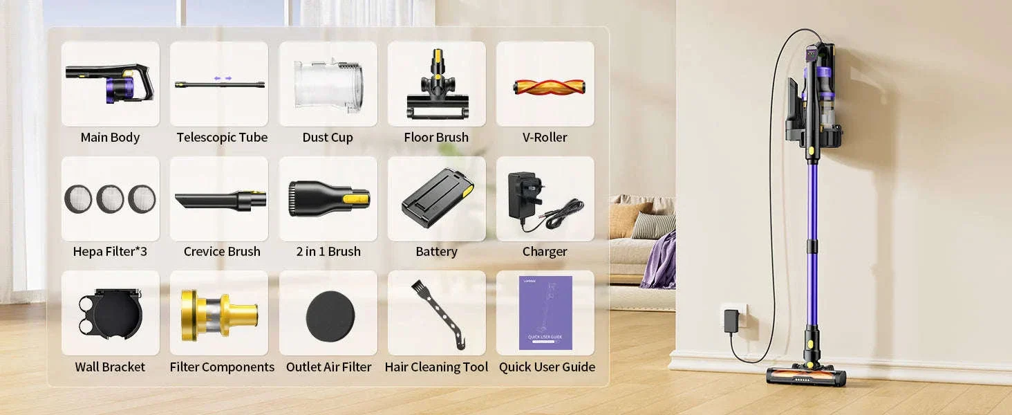 Laresar X11 Cordless Vacuum Cleaner with 550W Deep Suction - Image 17
