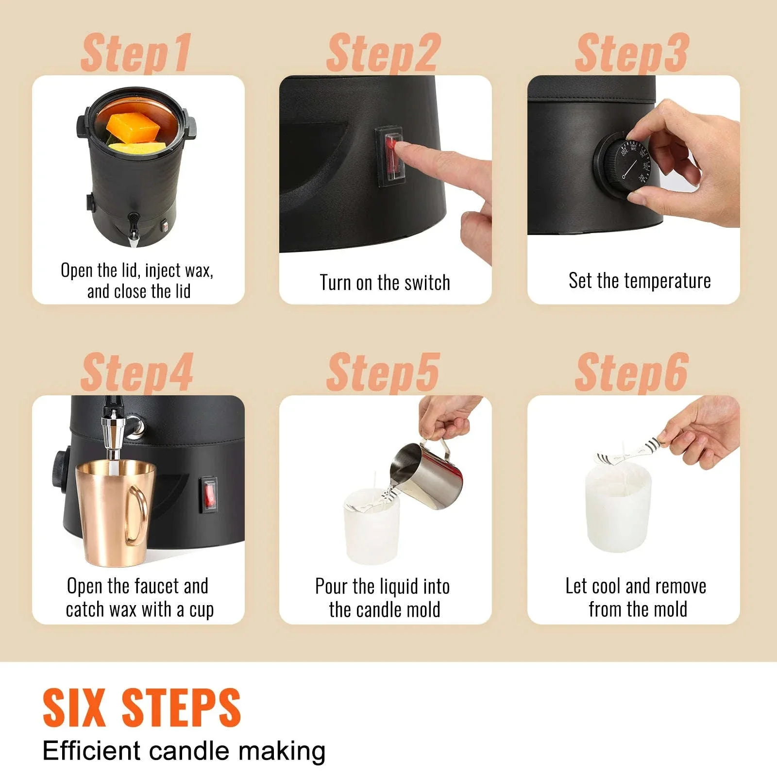 Large 6.5L Electric Wax Melter for Candle Making - Image 6