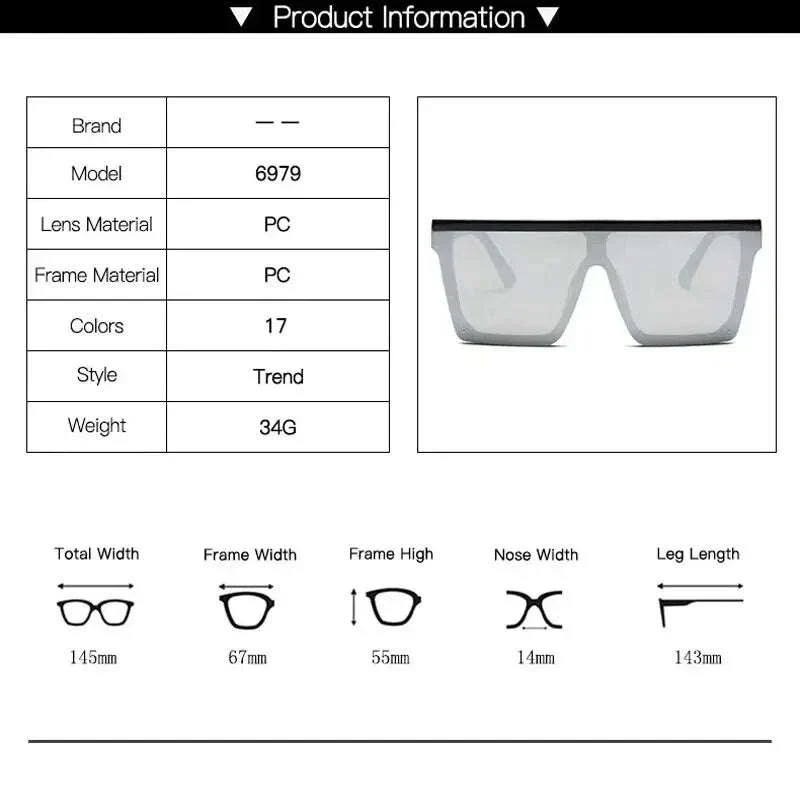 Large-Frame One-Piece Fashion Sunglasses for Women - Image 4