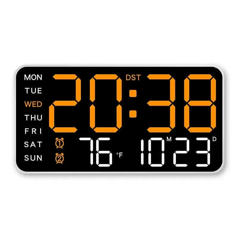 Large LED Digital Wall Clock with Temperature, Date & Remote Control - Image 11