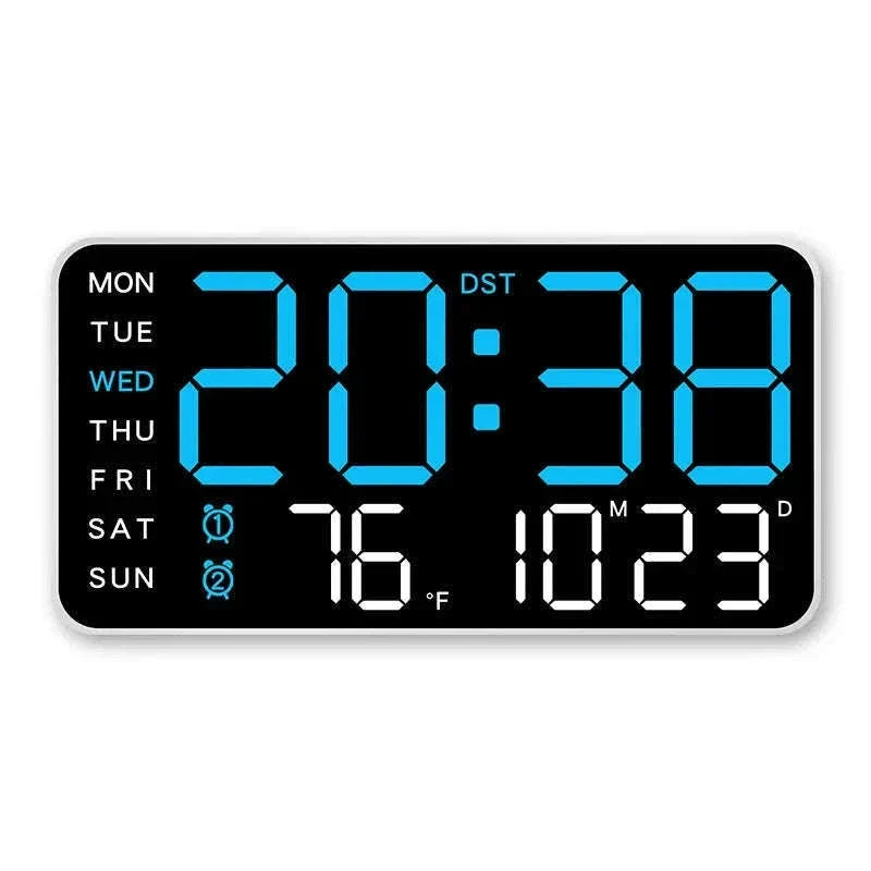 Large LED Digital Wall Clock with Temperature, Date & Remote Control - Image 12