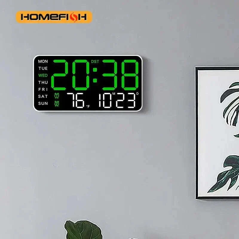 Large LED Digital Wall Clock with Temperature, Date & Remote Control - Image 6