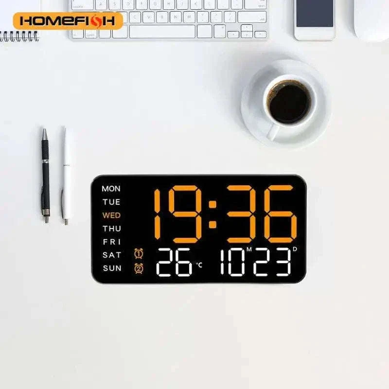 Large LED Digital Wall Clock with Temperature, Date & Remote Control - Image 9