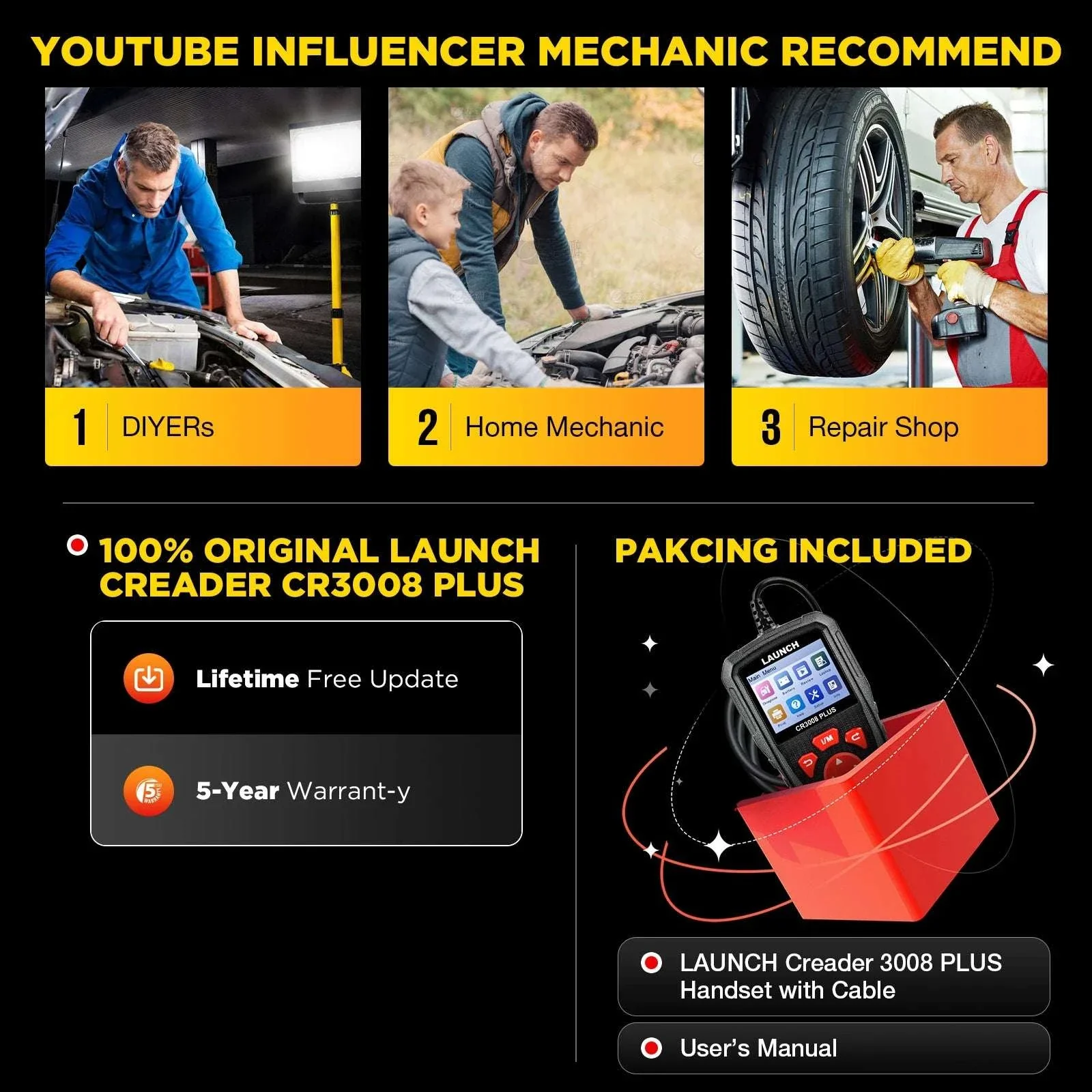 OBD2 Scanner Code Reader with Engine Diagnostics & Battery Test - Image 14