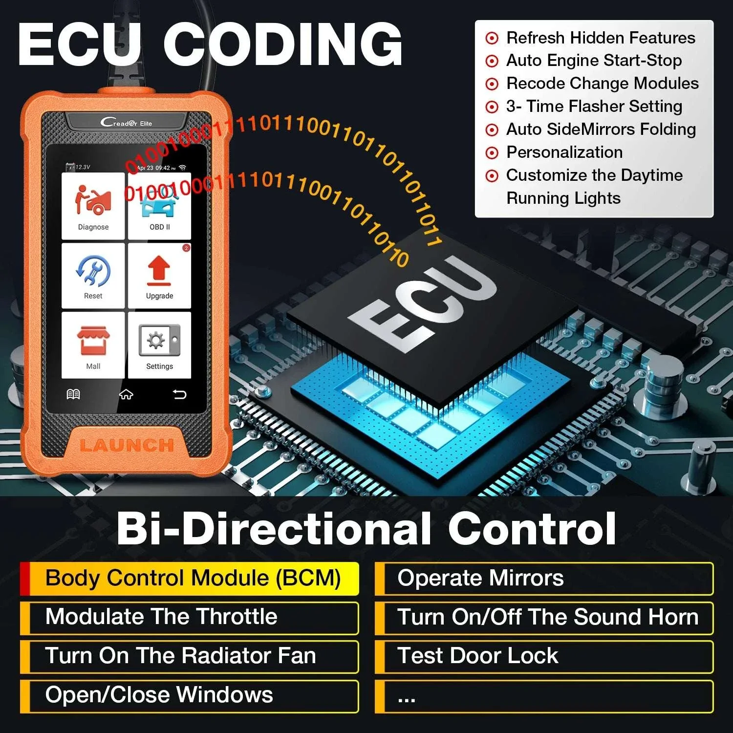LAUNCH X431 Creader Elite OBD2 Scanner for Mercedes Full System - Image 2