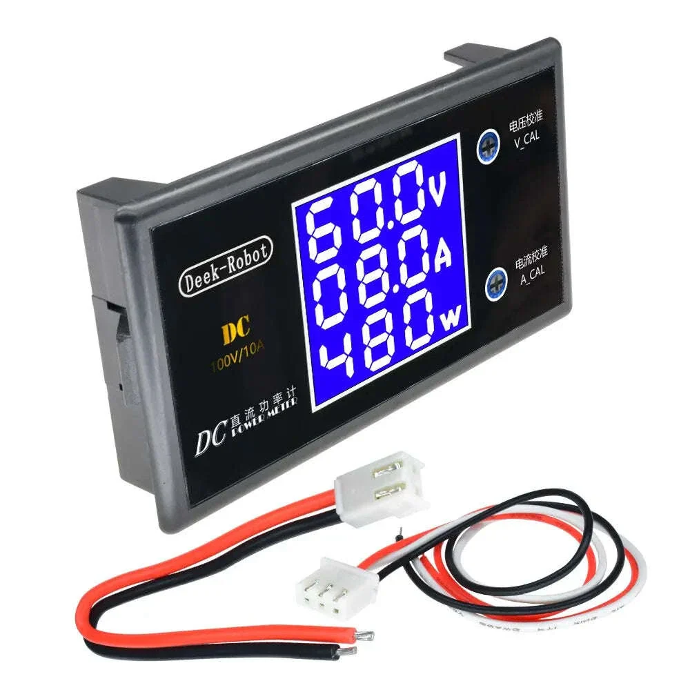 LCD Digital Voltmeter Ammeter Wattmeter Monitor for DC Systems