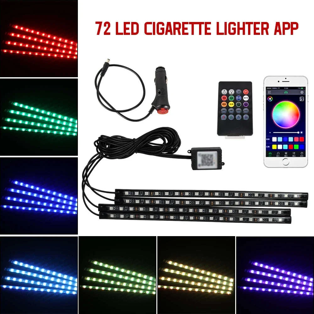 Neon RGB LED Car Foot Lights with App and Remote Control - Image 22