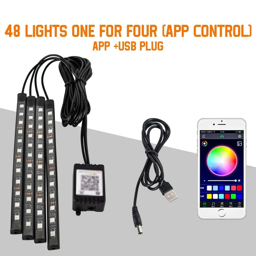 Neon RGB LED Car Foot Lights with App and Remote Control - Image 23