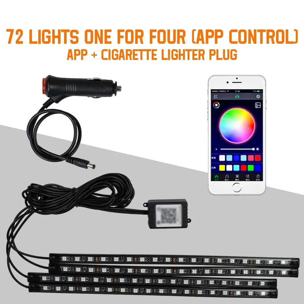 Neon RGB LED Car Foot Lights with App and Remote Control - Image 24