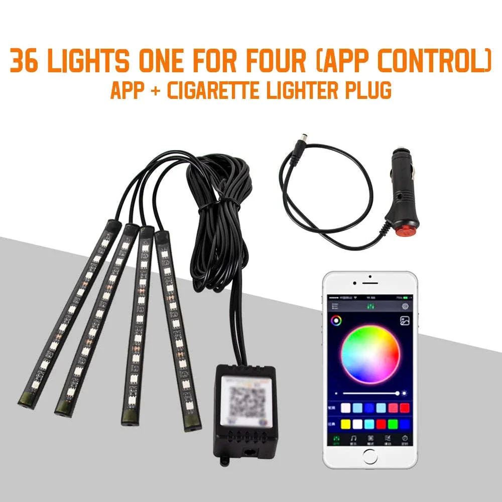 Neon RGB LED Car Foot Lights with App and Remote Control - Image 27